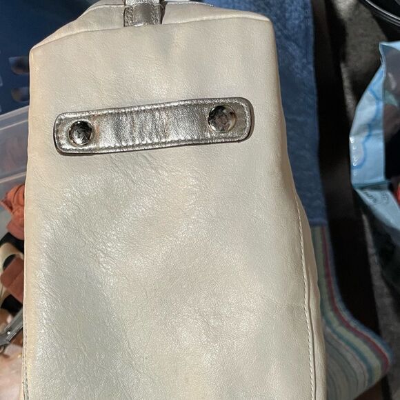 Coach Ashley Two Way Leather Satchel White/Silver - Picture 5 of 9